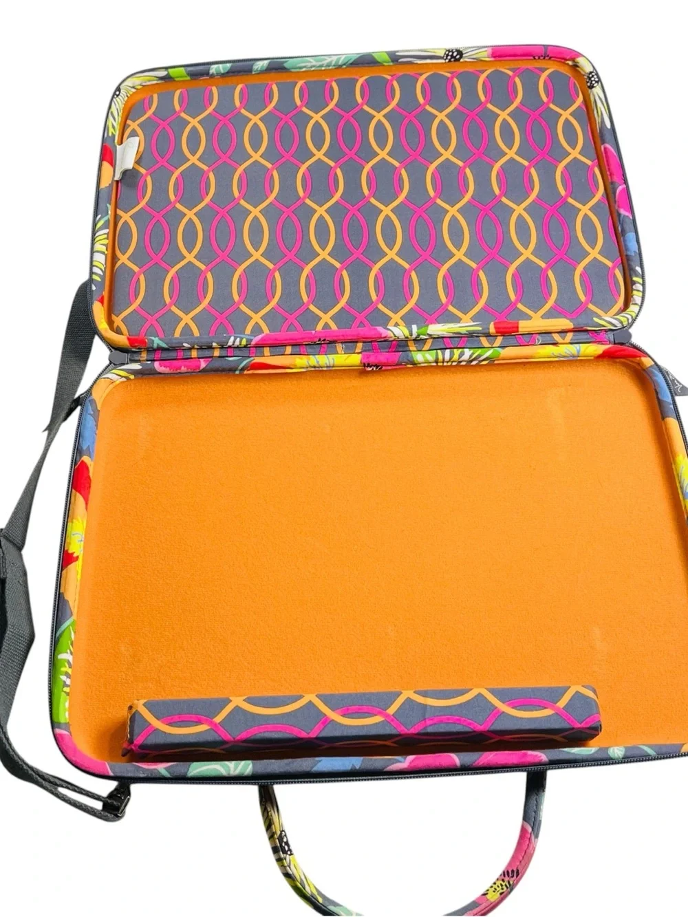 Vera Bradley Jazzy Blooms Hard Case Large Laptop Workstation Bag Crossbody 17
